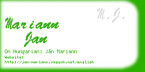 mariann jan business card